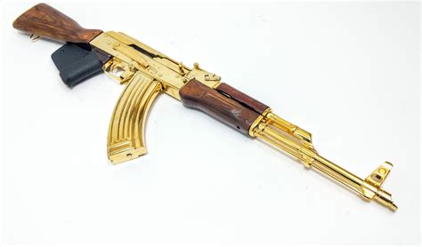 ak 47 gold plated rifle